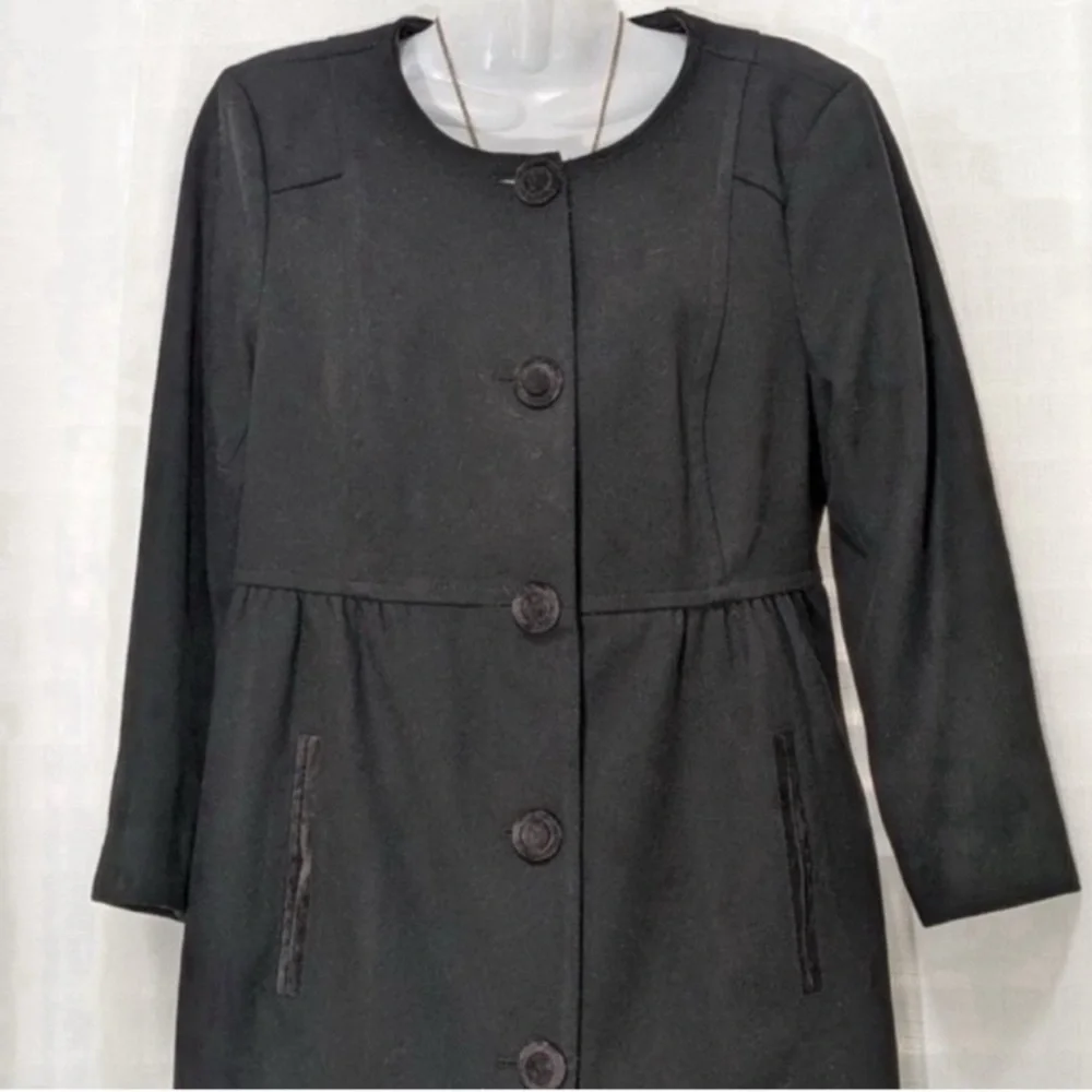 Tommy Hilfiger Black Wool Peacoat Large